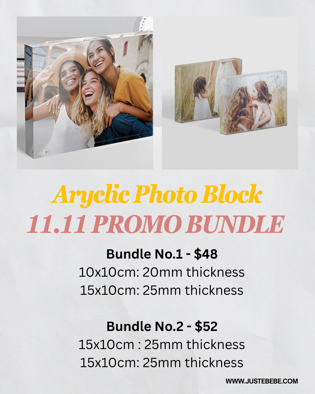 11.11 Bundle: Acrylic Photo Block