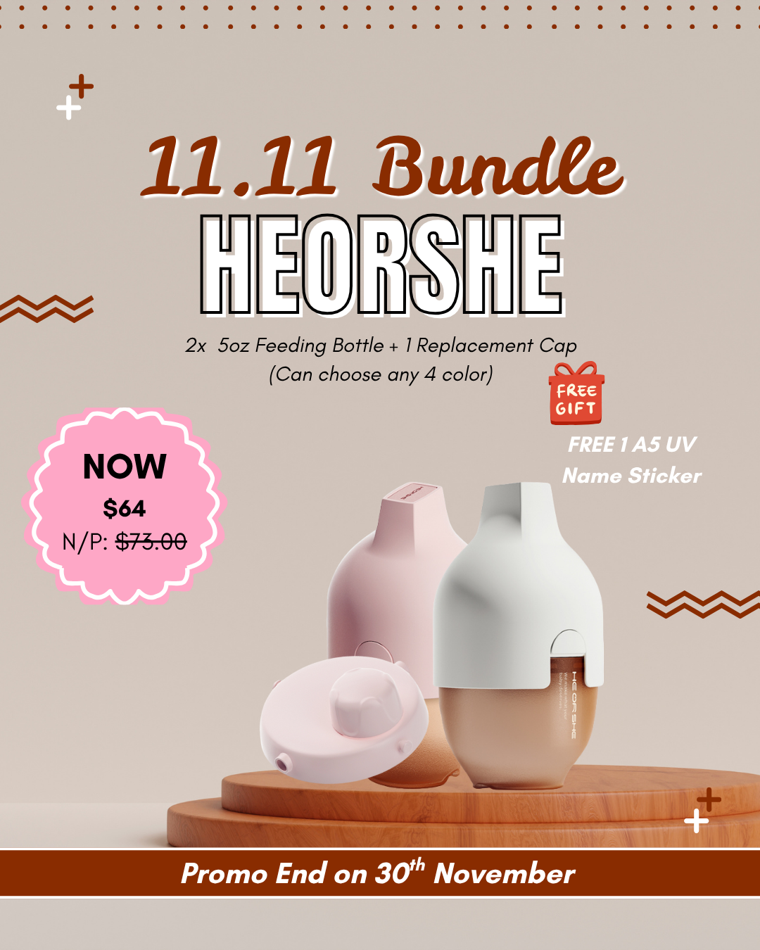 11.11 Bundle: 5oz Feeding Bottle + Transform Cap