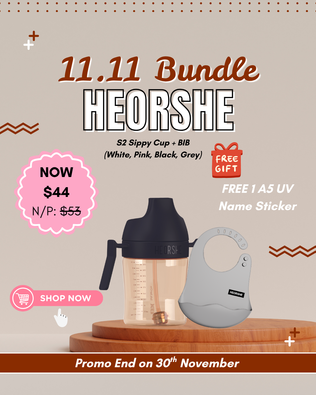 11.11 Bundle: S2 Sippy Cup 10oz + BIB