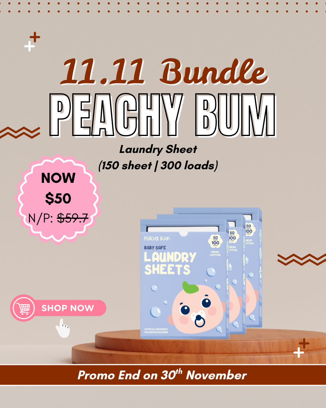 11.11 Bundle: Peachy Bum Laundry Sheet