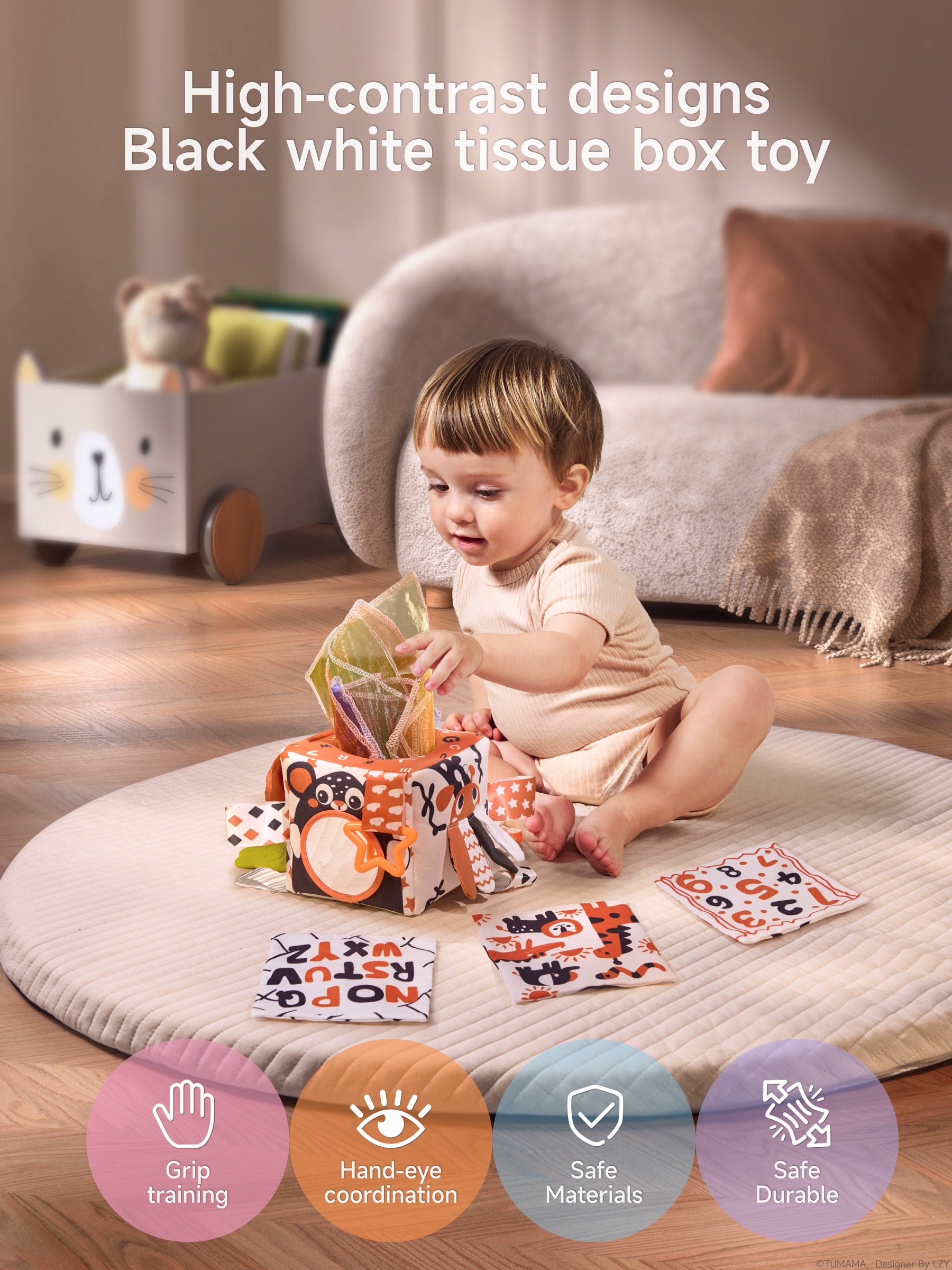 TK Sensory Tissue Box (Black & White)