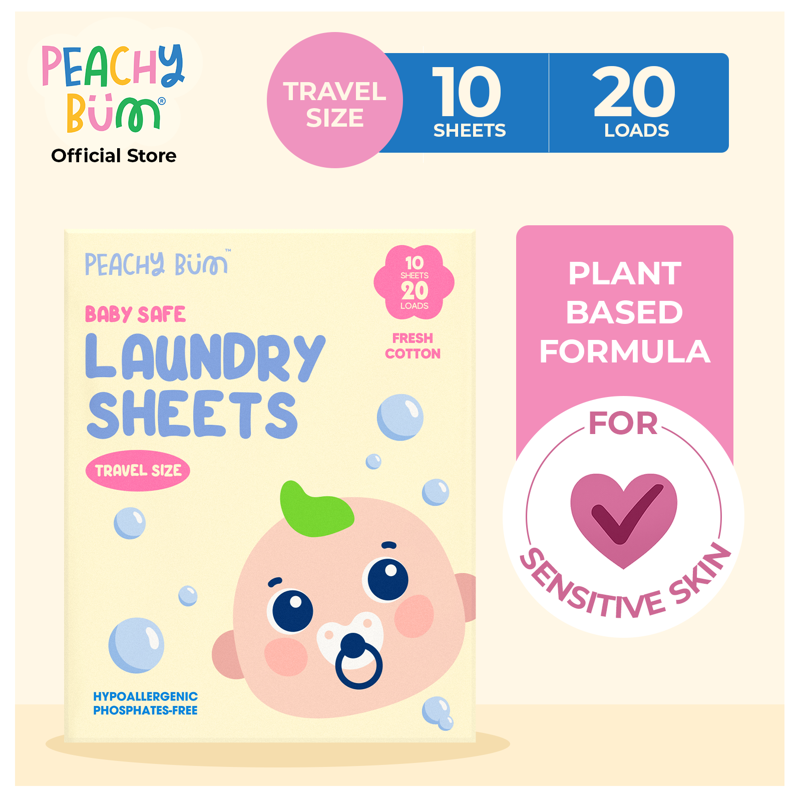 Baby Safe Laundry Sheets - Travel Size