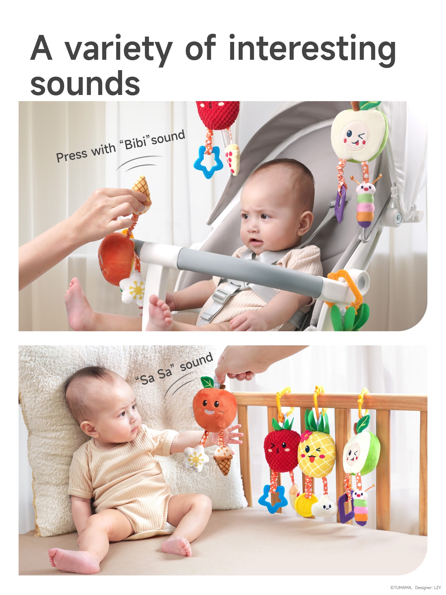 Fruits Hanging Rattles Set V2