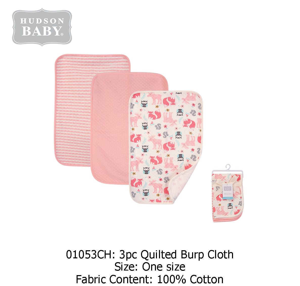 QUILTED BURP CLOTH (GIRL FOREST)