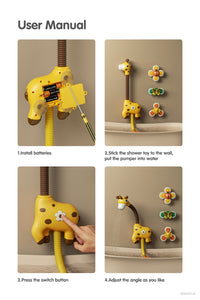 Baby Bath Toys Giraffe & Spin Set
