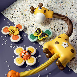 Baby Bath Toys Giraffe & Spin Set