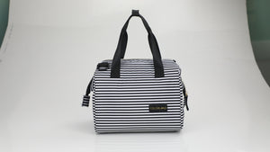 Black & White Stripe Cooler Bag