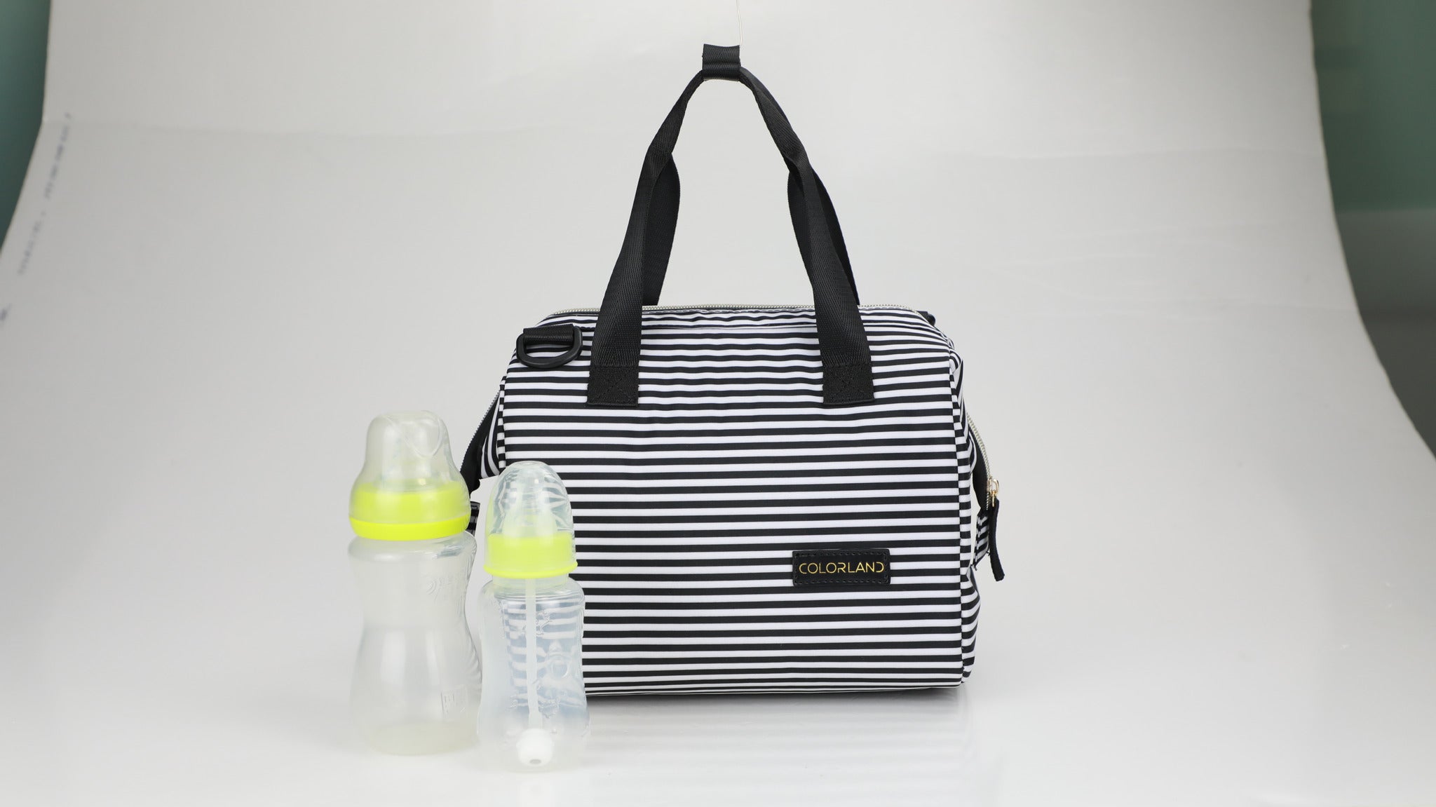 Black & White Stripe Cooler Bag
